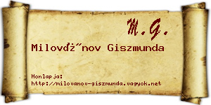 Milovánov Giszmunda névjegykártya